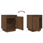 ZNTS Bedside Cabinet with LED Lights Brown Oak 38x34x50 cm 861277