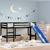 ZNTS Kids' Loft Bed without Mattress with Slide Black 80x200 cm 835906