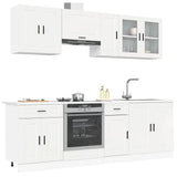8 Piece Kitchen Cabinet Set Kalmar High Gloss White Engineered Wood 3314843