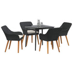 Garden Dining Set with Cushion 5 pcs Black Poly Rattan 3261664