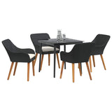 Garden Dining Set with Cushion 5 pcs Black Poly Rattan 3261664