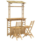 Outdoor Bar Table and Stools 3 pcs Natural Bamboo 3469655