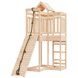 Playhouse with Climbing Wall Solid Wood Pine 3156874