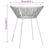 5 Piece Outdoor Dining Set PVC Rattan Black 3060280