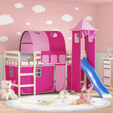 Curtains for Loft Bed with Tunnel and Tower Pink 835921