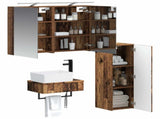 Bathroom Cabinet Set 4 pcs Old Wood Engineered Wood 3407389