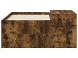 Kids'High Bed Frame with Desk Smoked Oak Engineered Wood 3422671