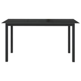 Dining Set Black Powder-coated aluminium, Textilene, Glass Medium 3070635