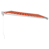 Retractable Awning Orange and Brown 4x3 m Fabric and Aluminium 3154543