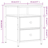 Bedside Cabinet Smoked Oak 44x45x60 cm Engineered Wood 826007