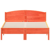 Bed Frame without Mattress Wax Brown 140x200 cm Solid Wood Pine 842597
