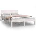Bed Frame without Mattress White Solid Wood Pine 120x200cm 810491
