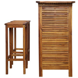 Bar Table And Chair Set Warm brown Solid Acacia wood Standard 44008