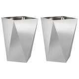 Planter 2 pcs Silver 50 x 50 x 75 cm Stainless Steel 883803