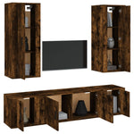 5 Piece TV Cabinet Set Smoked Oak Engineered Wood 3188835