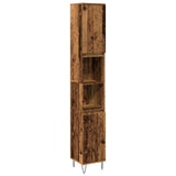 Bathroom Cabinet Old Wood 30x30x190 cm Engineered Wood 857199