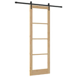 Sliding Door Natural 78 x 232 cm Solid Pine Wood and Glass 3332331