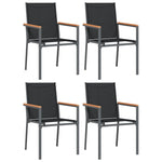Garden Chairs 4 pcs Black 55x61.5x90 cm Textilene and Steel 3187085