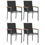 Garden Chairs 4 pcs Black 55x61.5x90 cm Textilene and Steel 3187085