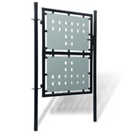 ZNTS Black Single Door Fence Gate 100 x 250 cm 141689