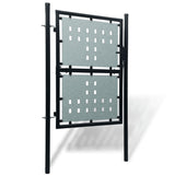ZNTS Black Single Door Fence Gate 100 x 250 cm 141689