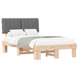 Bed Frame with Upholstered Headboard Light Grey 120 x 190 cm 877504