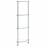 4-Tier Shelf Transparent 30x30x100 cm Tempered Glass 249515