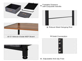 Chest of Drawers with Coat rack Steel Frame 5 Drawers Bedroom Hallway Home Furniture Black Brown T3398P343295