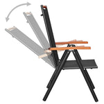 ZNTS Folding Garden Chairs 6 pcs Textilene Black 312187