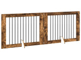 Foldable Dog Gate with Stands 2 pcs Smoked Oak 200.5 cm 892027