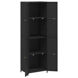 Garden Storage Cabinet Black 59x40x180 cm Poly Rattan 319872