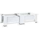 Double Washing and Drying Machine Pedestal with Drawers White 51195