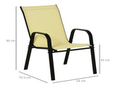 Set of Four Stackable Mesh Seat Chairs - Beige T3398P317536