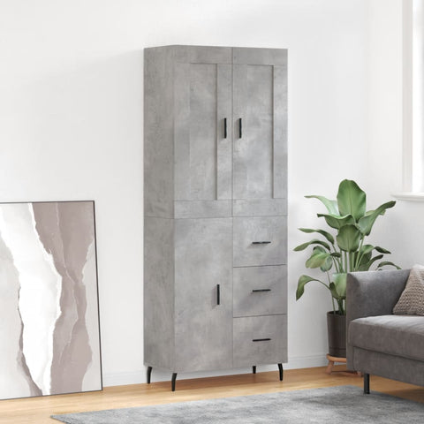 Highboard Concrete Grey 69.5x34x180 cm Engineered Wood 3199829