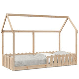 Kids' House Bed Frame without Mattress 90x200 cm Solid Wood Pine 850686