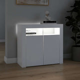 Sideboard with LED Lights White 80x35x75 cm 804328