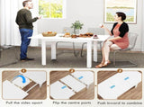 Extendable Dining Table, 120-160 x 70cm Rectangular Kitchen Table for Small Spaces, Seats 4-6 T3398P344145