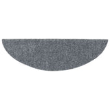 Stair Mats Self-adhesive 20 pcs 56x17x3 cm Light Grey Half Round 3365670