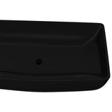 Ceramic Bathroom Sink Basin Black Rectangular 141923