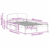 Bed Frame with Headboard Natural 120 x 190 cm Solid Pine Wood 872074
