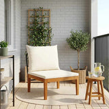 Garden Middle Sofa with Cushions Solid Acacia Wood & Rope 42022063