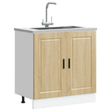 Sink Base Cabinet "Porto" Sonoma Oak 80x46x81.5 cm Engineered Wood 853930
