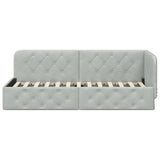 Corner Bed Frame with Headboard Light Grey 80 x 200 cm Velvet 42016513