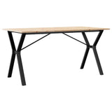 Dining Table Y-Frame 140x80x75 cm Solid Wood Pine and Steel 3282720