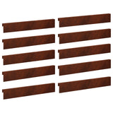 Garden Cover Profile 10 pcs 100 x 5 x 15 cm Weathering Steel 8012947