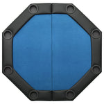 ZNTS 8-Player Folding Poker Table Blue 108x108x75 cm 80405