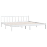 ZNTS 810103 Bed Frame without Mattress White Solid Wood 200x200 cm