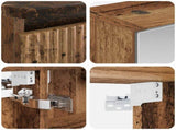 Bathroom Furniture Set 4 pcs Old Wood Engineered Wood and Glass 3407413