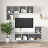 Wall-mounted TV Cabinet Concrete Grey 37x37x107 cm Engineered Wood 805484