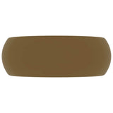 Luxury Wash Basin Round Matt Cream 40x15 cm Ceramic 147007